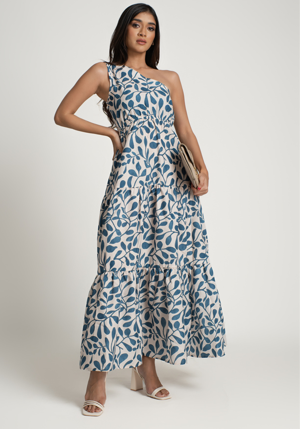 EMILIA BLUE PRINTED DRESS